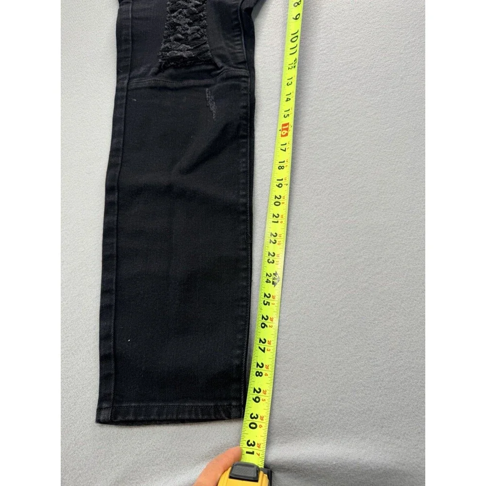 Fashion Nova  Men Distressed Skinny Jeans Black Mens 38x30 Stretch Ripped Denim